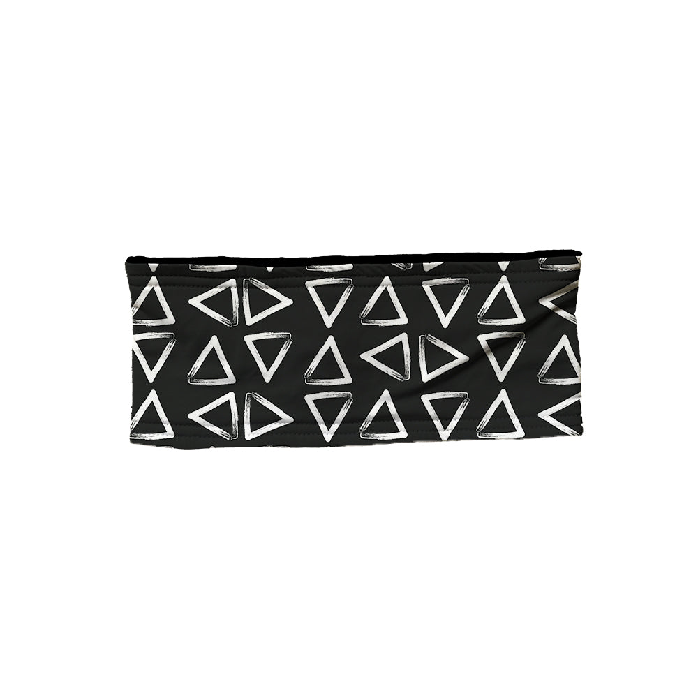 Black & White Brushed Triangles Fleece-Lined Headband