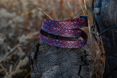 Cool Kilim / Terra Cotta Lines Reversible Wrap Bracelet