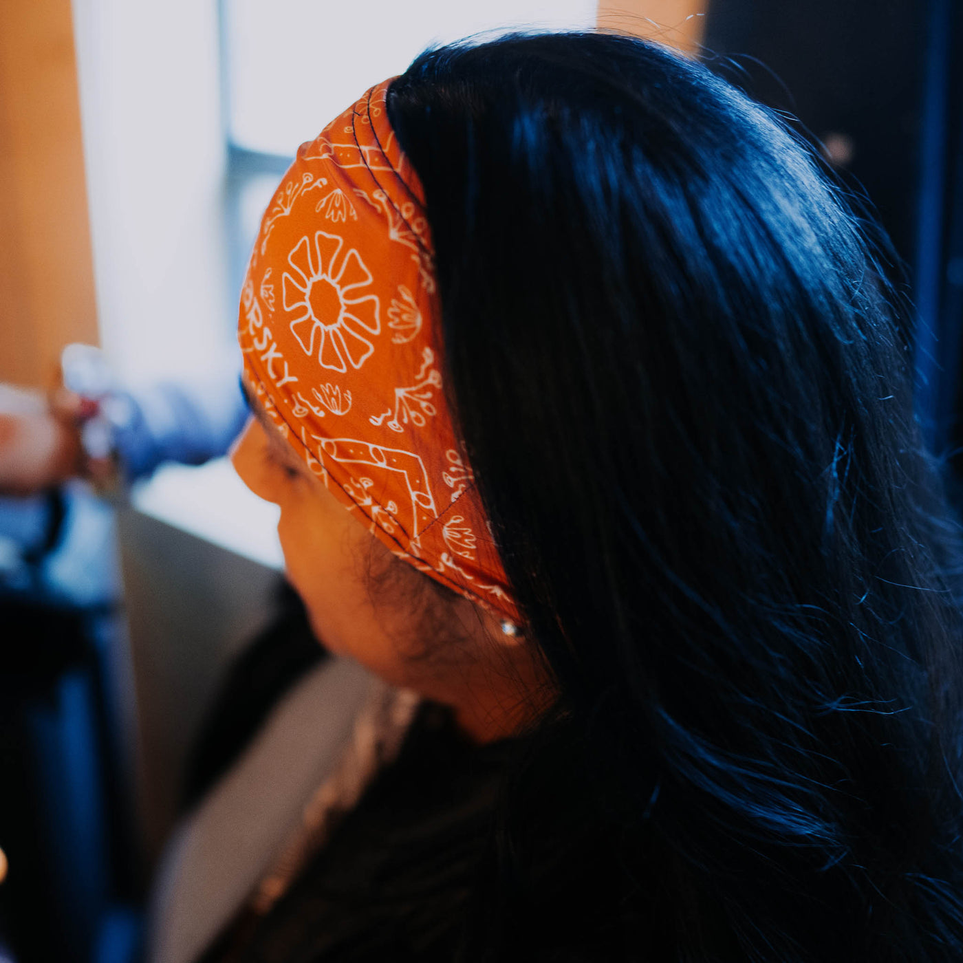 Orange Paisley Fleece-Lined Headband