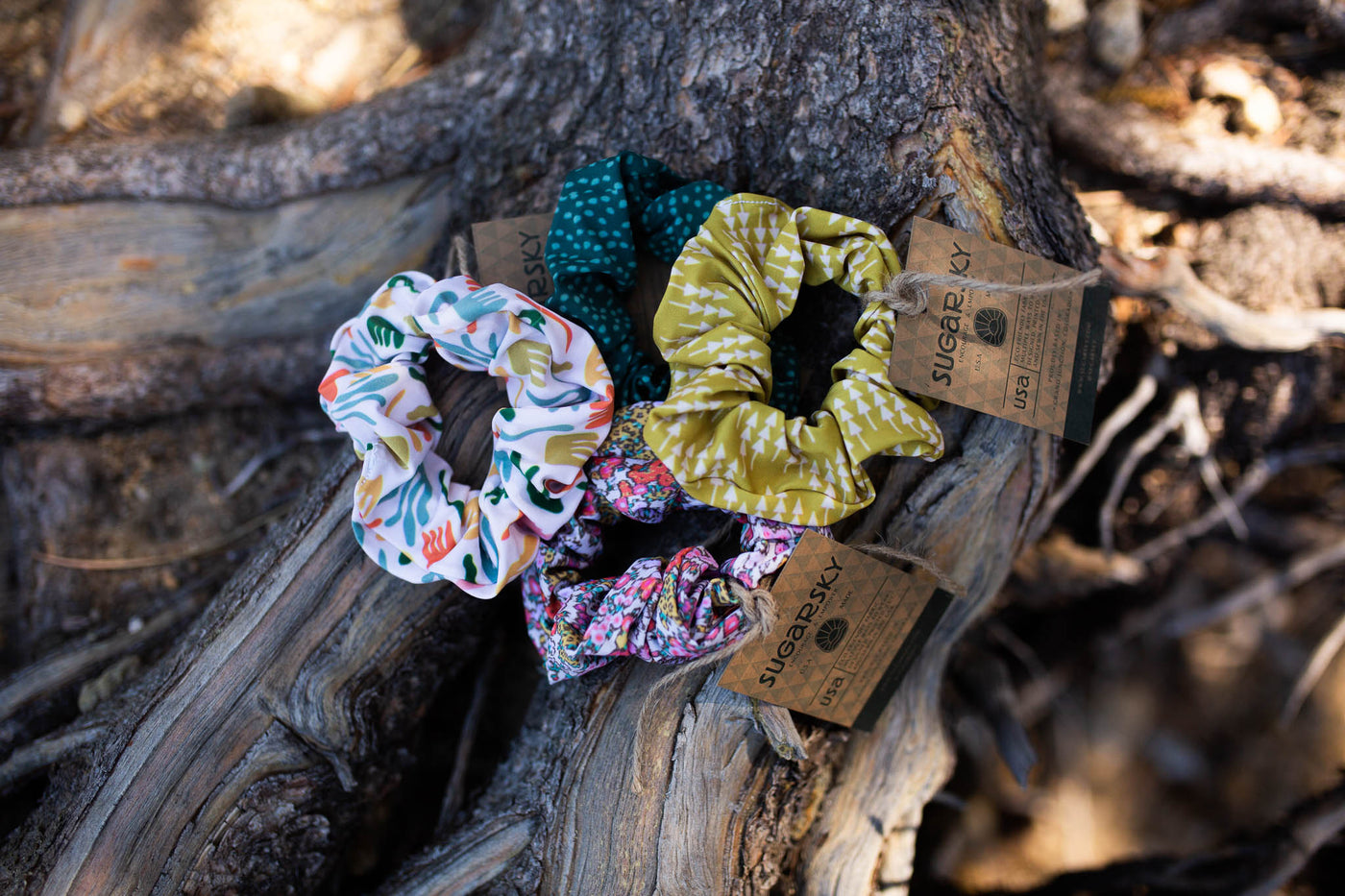 Chartreuse Trees Scrunchie