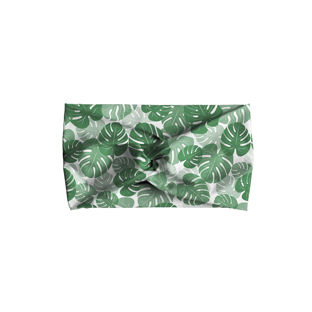 Kale Green Tropical Leaves Headband