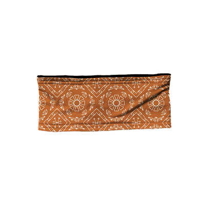 Orange Paisley Fleece-Lined Headband